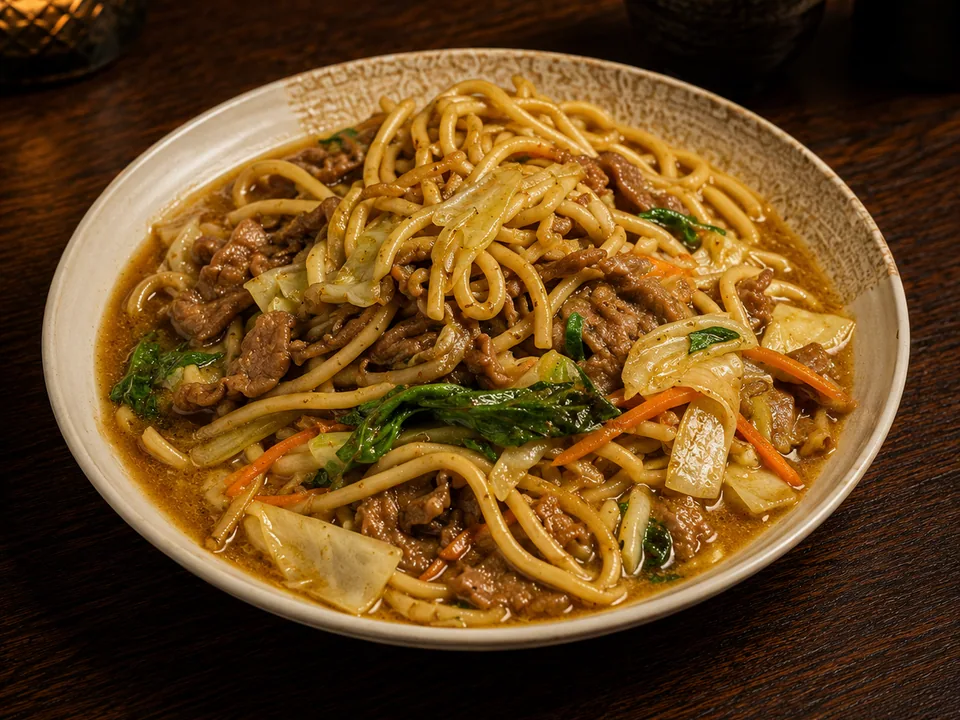 沙茶羊肉炒麵